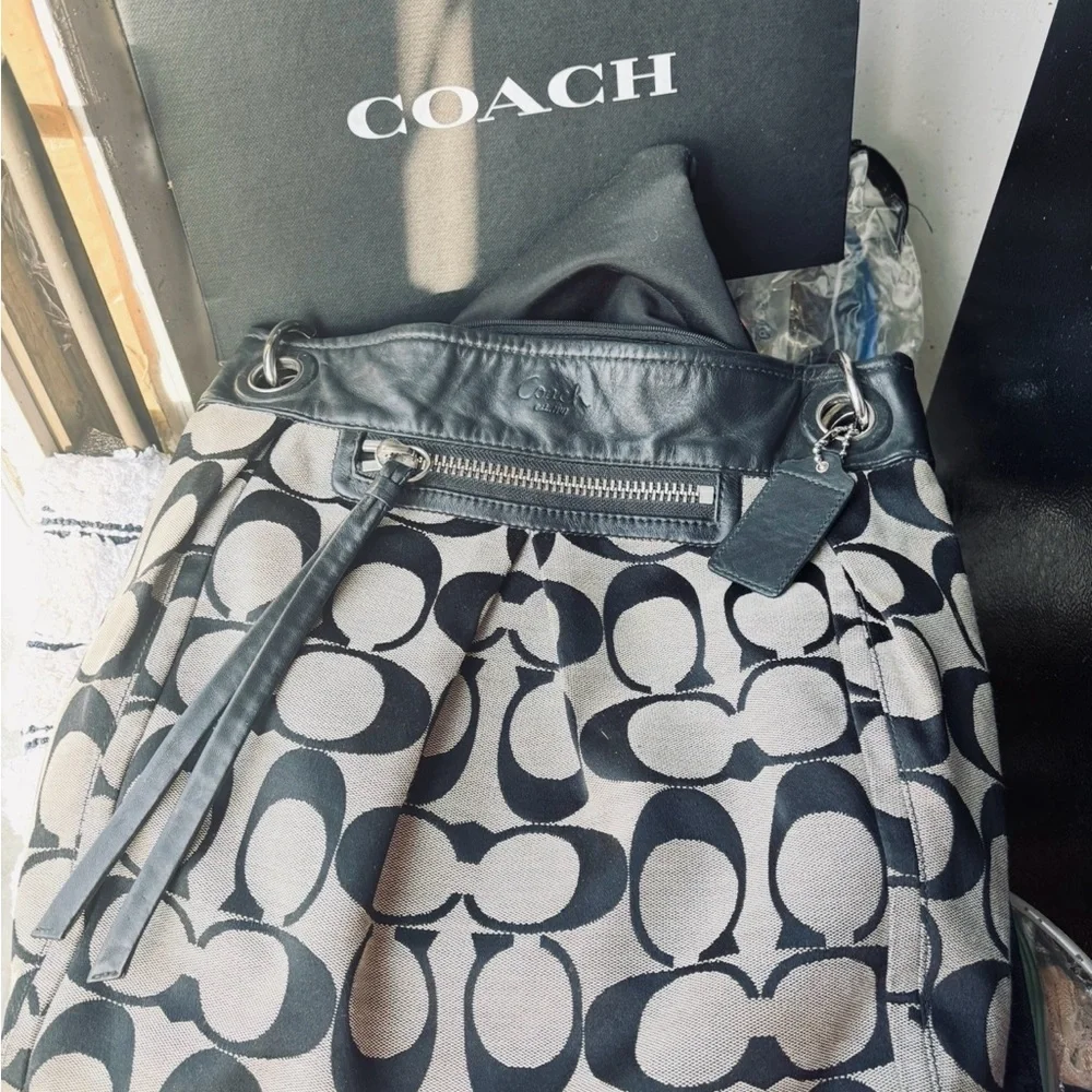 Coach Black and Gray Signature Bag